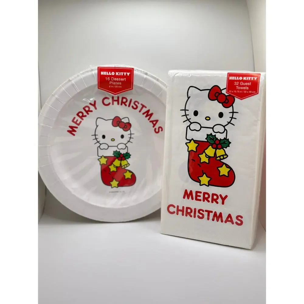 Hello Kitty Christmas Plates & Napkin Set